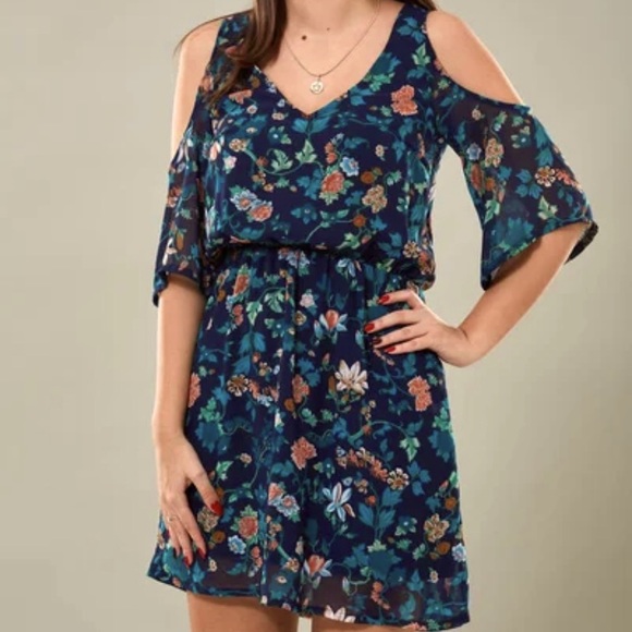 H&M Cold Shoulder Floral Dress - Picture 1 of 1
